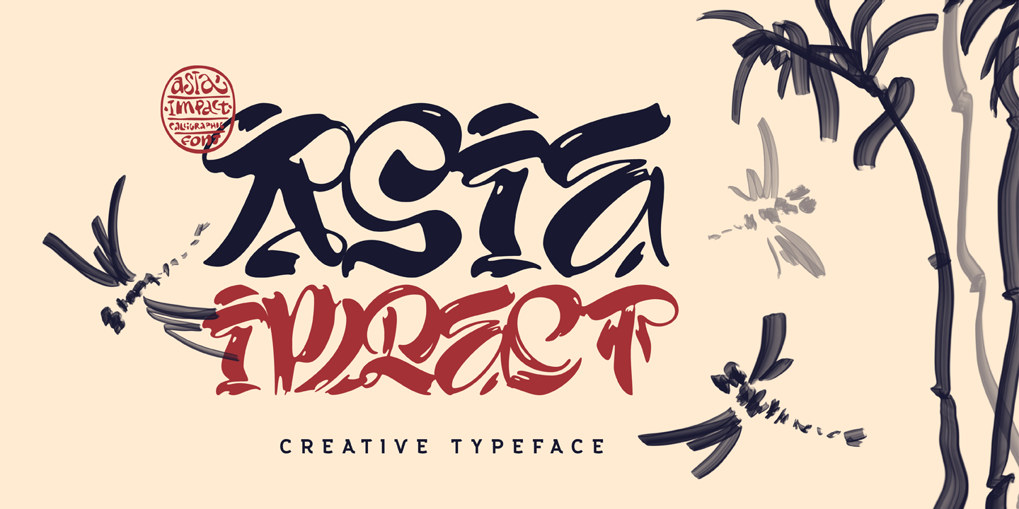 Beispiel einer Asia Impact Regular-Schriftart